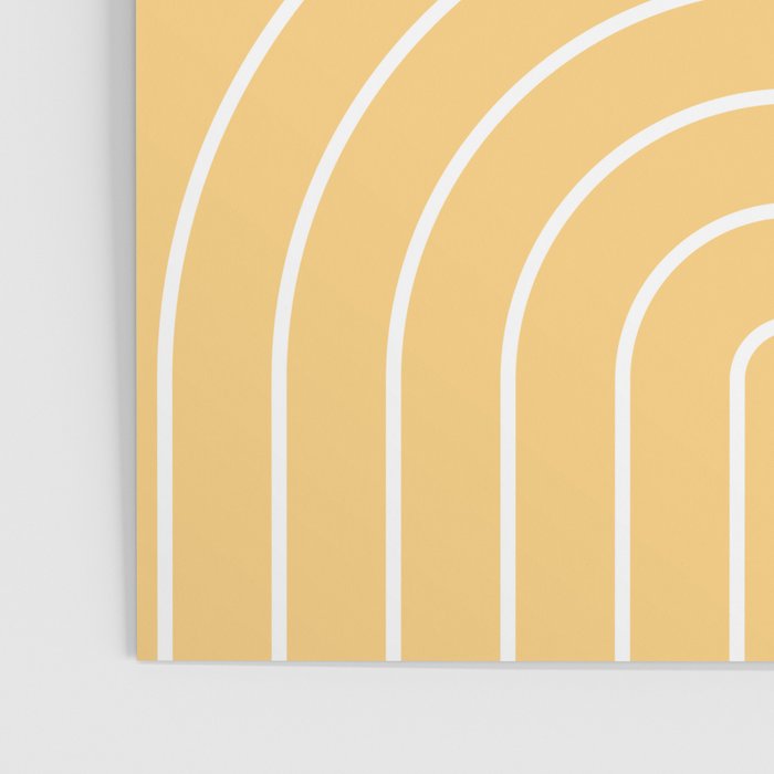 Geometric Lines Rainbow Abstract 11 in Mustard Yellow Gold Poster Gallery Image 3