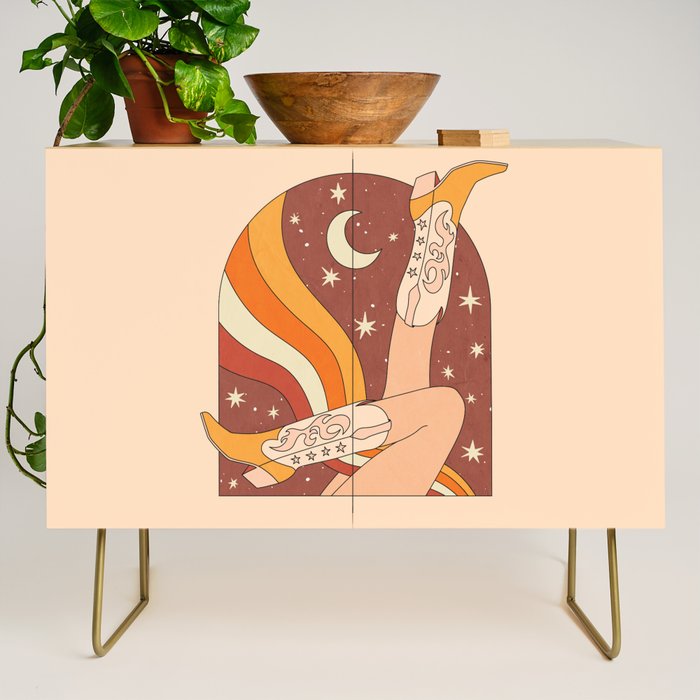 Neutral 70s Western Boots Credenza Gallery Image 1