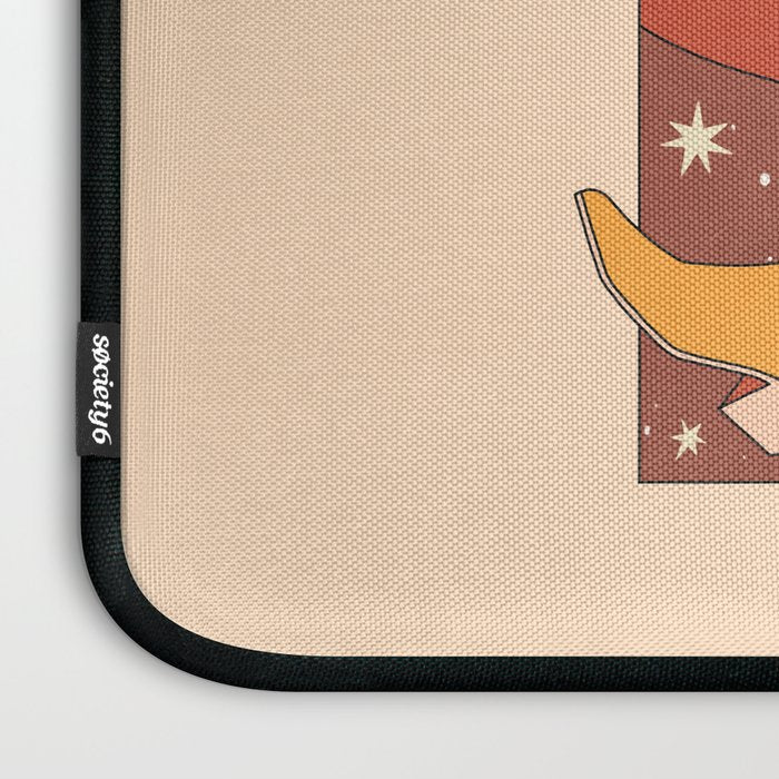 Neutral 70s Western Boots Laptop Sleeve Gallery Image 3