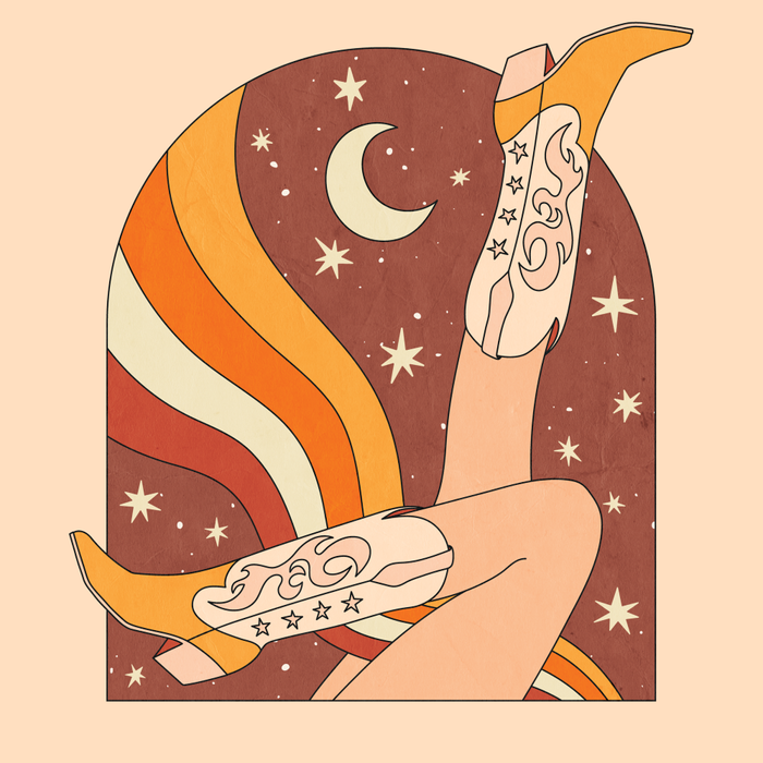 Neutral 70s Western Boots Coffee Mug Gallery Image 2