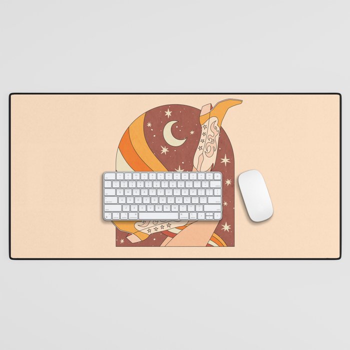 Neutral 70s Western Boots Desk Mat Gallery Image 1