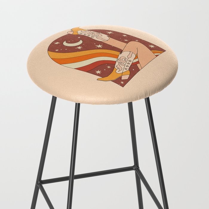 Neutral 70s Western Boots Stool Gallery Image 2