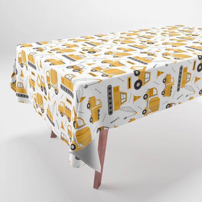 Construction Trucks Tablecloth Gallery Image 1