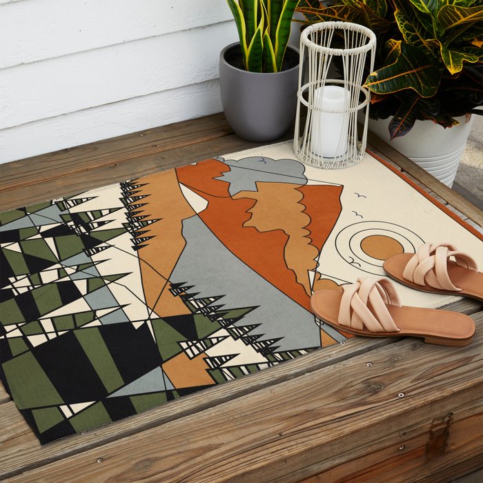 Wild Abstract Landscape 3 Outdoor Rug Gallery Image 2
