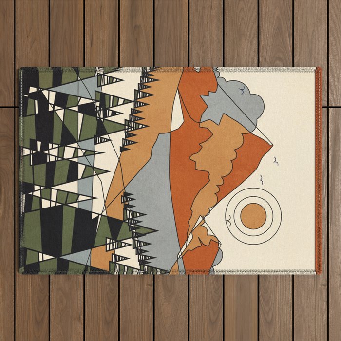 Wild Abstract Landscape 3 Outdoor Rug Gallery Image 1