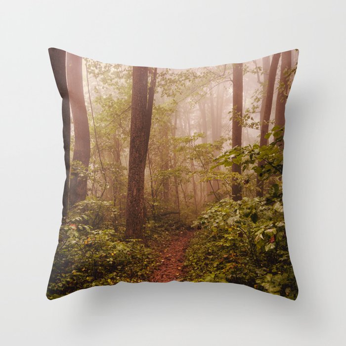 Smoky Mountain Forest Adventure II - National Park Nature Photography Throw Pillow Gallery Image 6