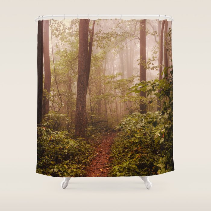 Smoky Mountain Forest Adventure II - National Park Nature Photography Shower Curtain Gallery Image 1