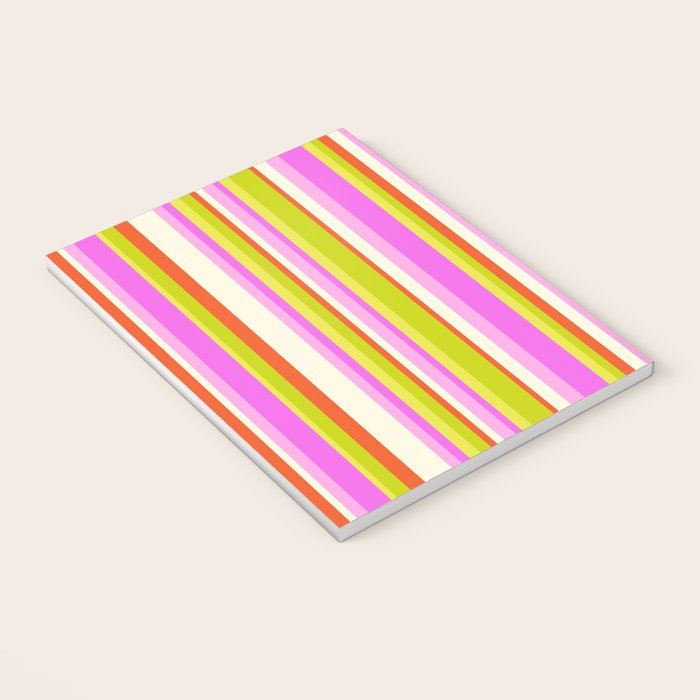Classic Stripes XVIII - Y2K Pink and Green Notebook Gallery Image 3