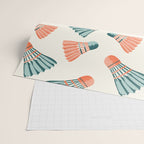 Orange and teal vintage badminton shuttlecocks Wrapping Paper Gallery Image 2