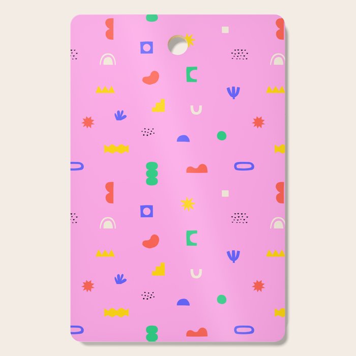 Abstract colorful organic shape art pattern Cutting Board Gallery Image 1