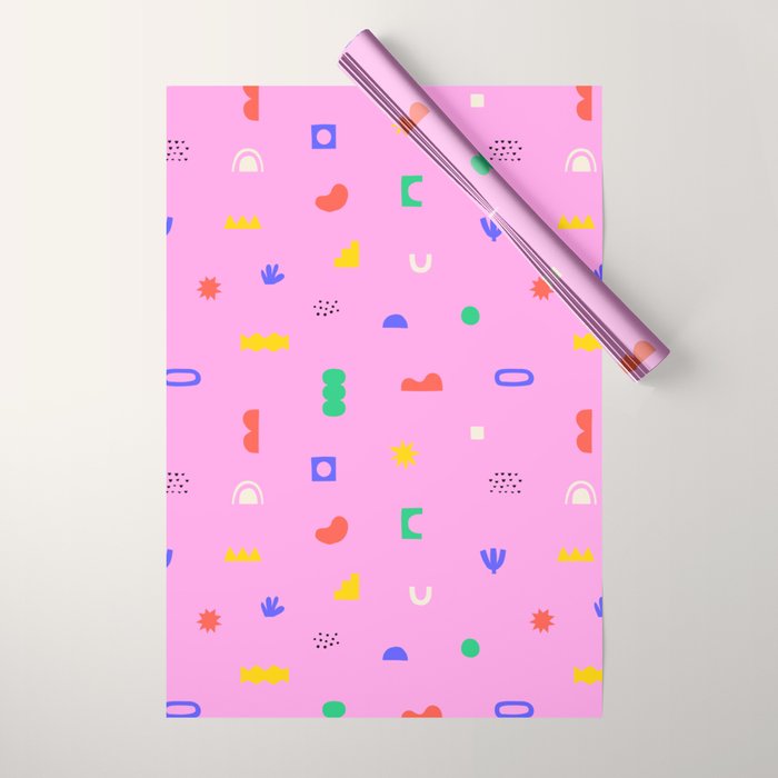 Abstract colorful organic shape art pattern Wrapping Paper Gallery Image 1