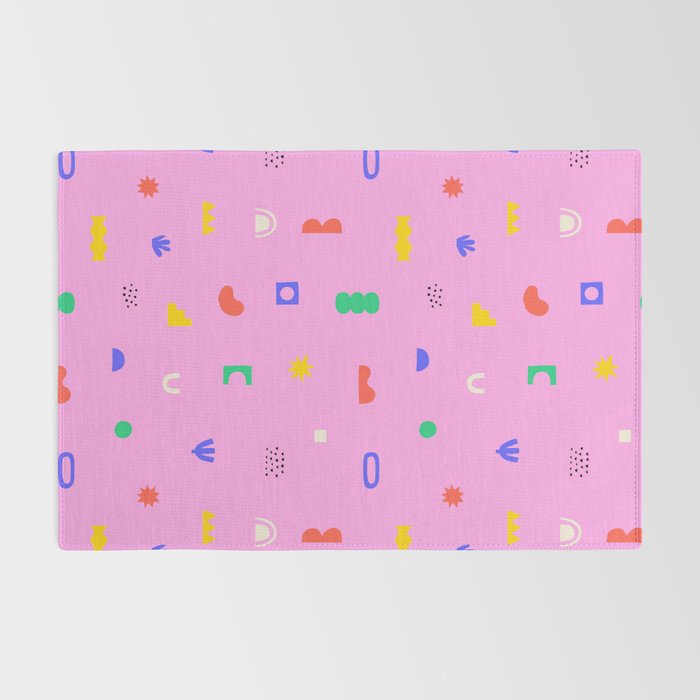 Abstract colorful organic shape art pattern Rug Gallery Image 2