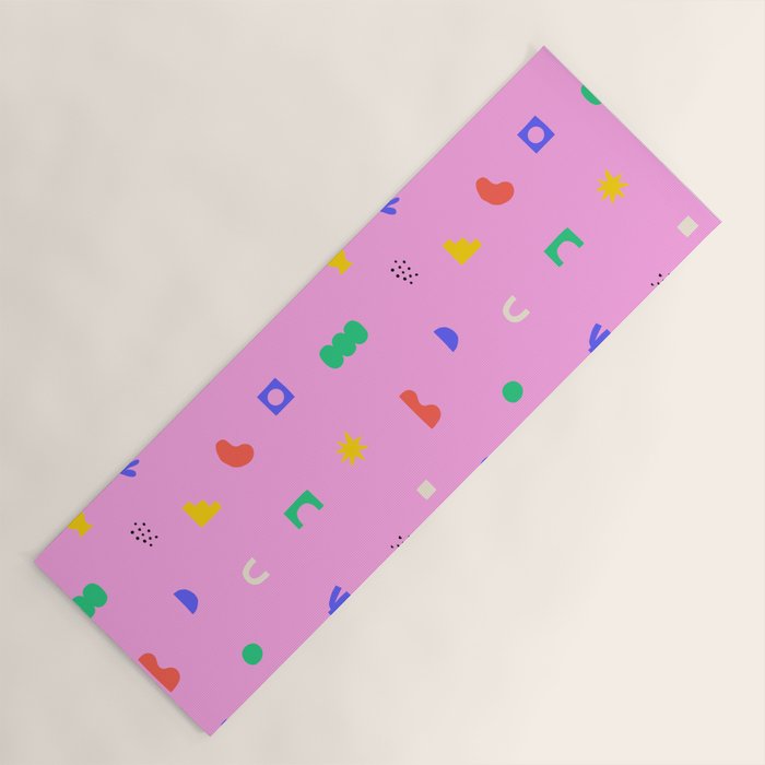 Abstract colorful organic shape art pattern Yoga Mat Gallery Image 1