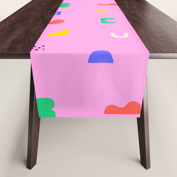 Abstract colorful organic shape art pattern Table Runner Gallery Image 1