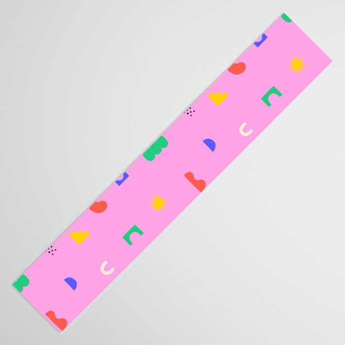 Abstract colorful organic shape art pattern Table Runner Gallery Image 3