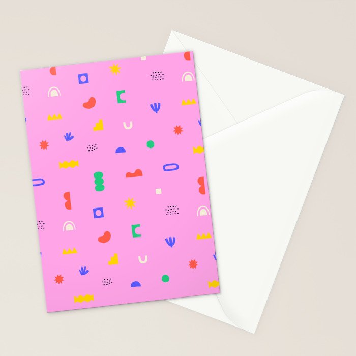 Abstract colorful organic shape art pattern Stationery Card Gallery Image 2
