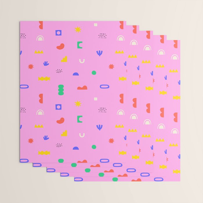 Abstract colorful organic shape art pattern Wrapping Paper Gallery Image 3