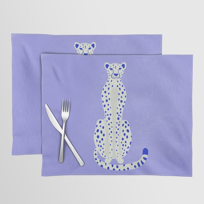 Periwinkle Cheetah Placemat Gallery Image 1