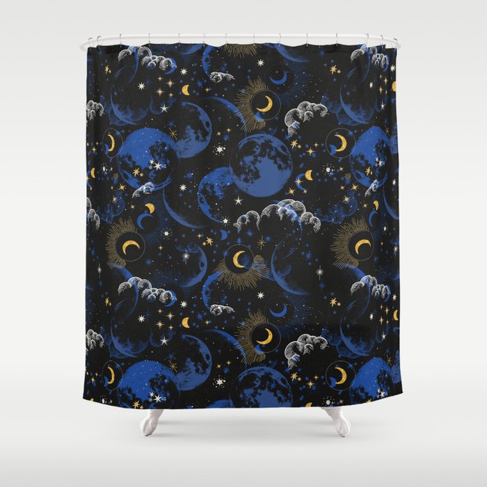 Night sky of stars abstract D Shower Curtain Gallery Image 1
