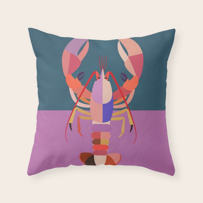 Abstract Lobster Throw Pillow Gallery Image 1
