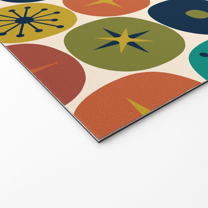 Mid Century Modern Retro Atomic Future Pattern in Mid Mod Colors on Cream Welcome Mat Gallery Image 2