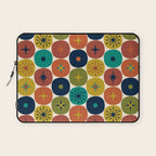 Mid Century Modern Retro Atomic Future Pattern in Mid Mod Colors on Cream Laptop Sleeve Gallery Image 1