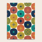 Mid Century Modern Retro Atomic Future Pattern in Mid Mod Colors on Cream Notebook Gallery Image 4