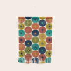 Mid Century Modern Retro Atomic Future Pattern in Mid Mod Colors on Cream Wall Hanging Gallery Image 1