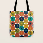Mid Century Modern Retro Atomic Future Pattern in Mid Mod Colors on Cream Tote Bag Gallery Image 1