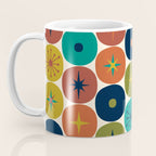Mid Century Modern Retro Atomic Future Pattern in Mid Mod Colors on Cream Coffee Mug Gallery Image 3