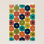 Mid Century Modern Retro Atomic Future Pattern in Mid Mod Colors on Cream Stationery Card Gallery Image 2
