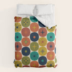 Mid Century Modern Retro Atomic Future Pattern in Mid Mod Colors on Cream Duvet Cover Gallery Image 6