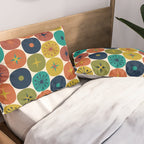 Mid Century Modern Retro Atomic Future Pattern in Mid Mod Colors on Cream Pillow Sham Gallery Image 2