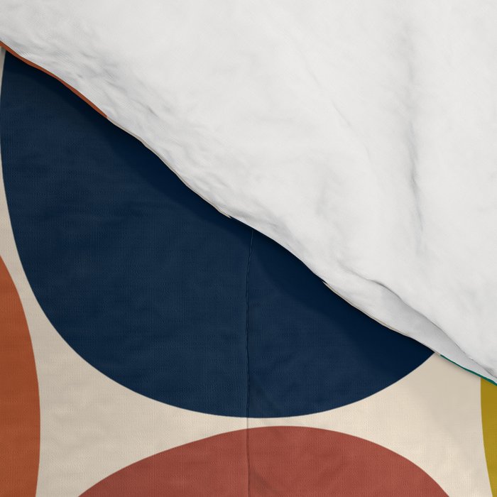 Mid Century Modern Retro Atomic Future Pattern in Mid Mod Colors on Cream Comforter Gallery Image 4