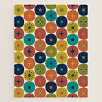 Mid Century Modern Retro Atomic Future Pattern in Mid Mod Colors on Cream Jigsaw Puzzle Gallery Image 1