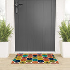 Mid Century Modern Retro Atomic Future Pattern in Mid Mod Colors on Cream Welcome Mat Gallery Image 3