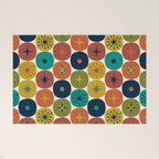 Mid Century Modern Retro Atomic Future Pattern in Mid Mod Colors on Cream Welcome Mat Gallery Image 1
