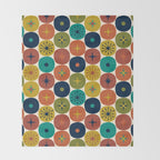 Mid Century Modern Retro Atomic Future Pattern in Mid Mod Colors on Cream Throw Blanket Gallery Image 2