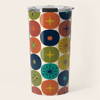 Mid Century Modern Retro Atomic Future Pattern in Mid Mod Colors on Cream Travel Mug Gallery Image 1