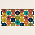 Mid Century Modern Retro Atomic Future Pattern in Mid Mod Colors on Cream Desk Mat Gallery Image 3