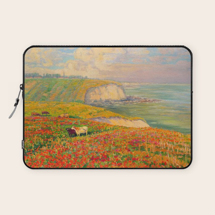 Václav Radimský (1867-1946) Normandy coast in bloom Impressionist Landscape Painting Bright Colors Laptop Sleeve Gallery Image 1