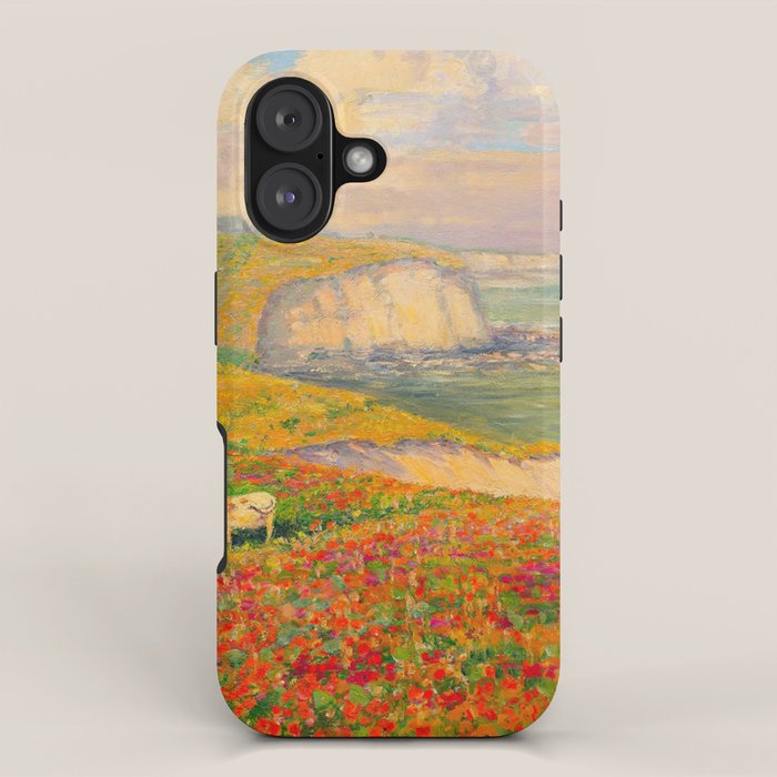 Václav Radimský (1867-1946) Normandy coast in bloom Impressionist Landscape Painting Bright Colors iPhone Case Gallery Image 1