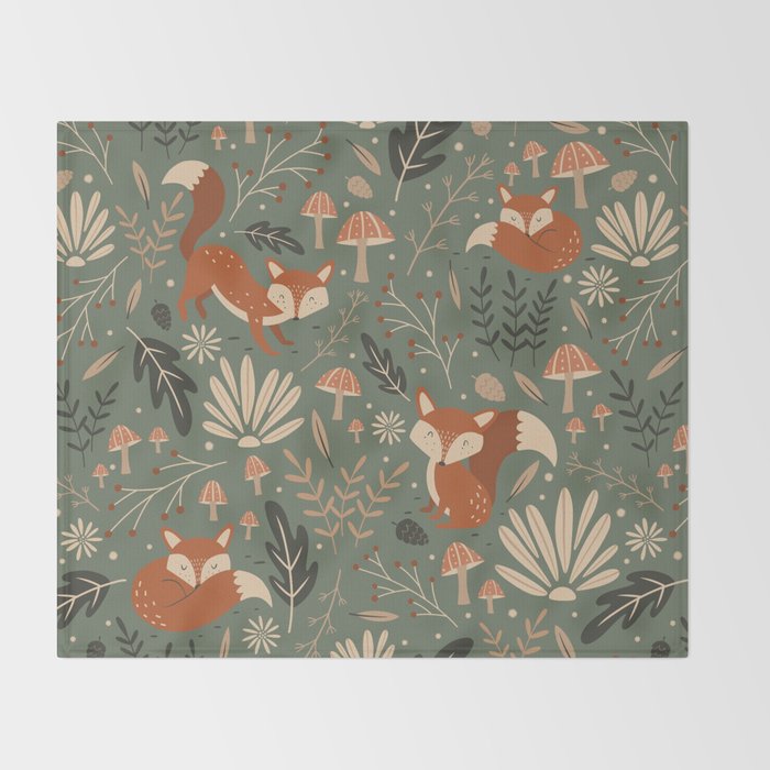 Wild Foxes Throw Blanket Gallery Image 2