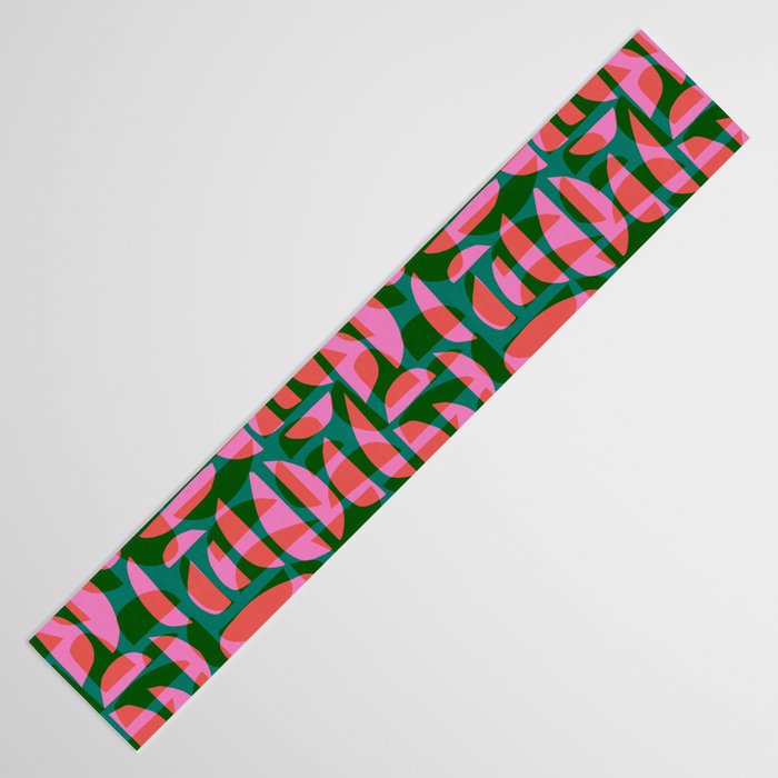 Simple Hand-cut Pattern #5 / Pink & Green Table Runner Gallery Image 3