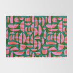 Simple Hand-cut Pattern #5 / Pink & Green Rug Gallery Image 2