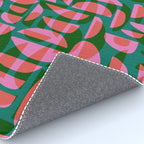 Simple Hand-cut Pattern #5 / Pink & Green Rug Gallery Image 4
