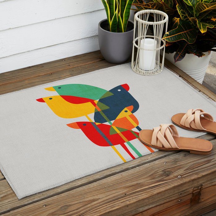 Little birds Outdoor Rug Gallery Image 2