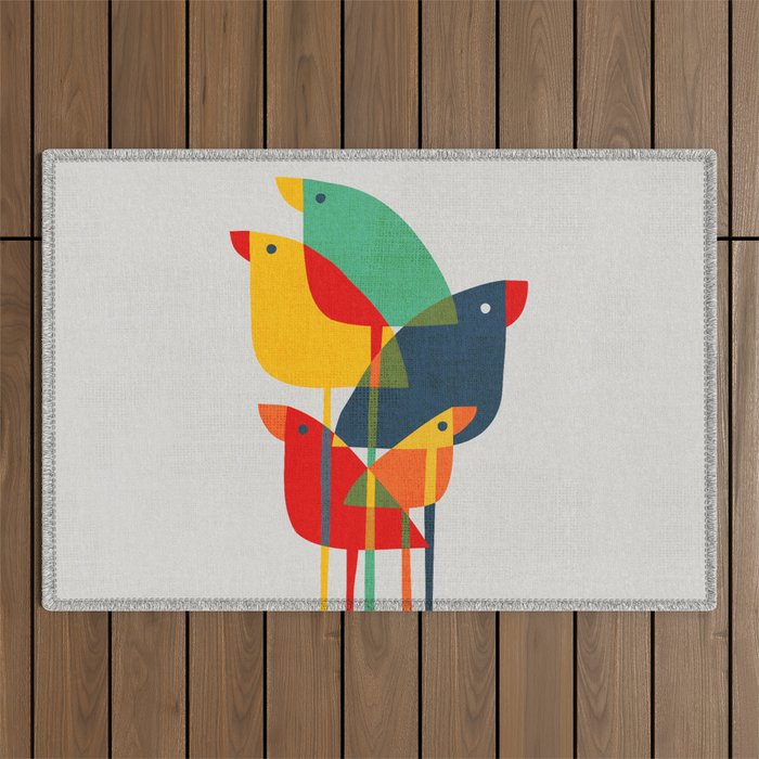 Little birds Outdoor Rug Gallery Image 1