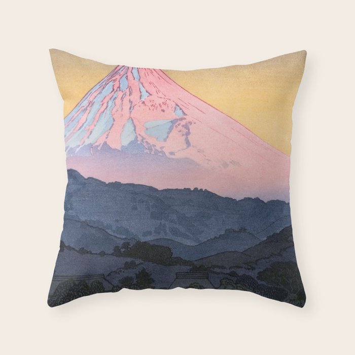 Yoshida Toshi 1911 1995 Mt Fuji from Nagaoka Morning  Throw Pillow Gallery Image 1