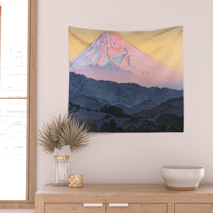 Yoshida Toshi 1911 1995 Mt Fuji from Nagaoka Morning  Wall Tapestry Gallery Image 2